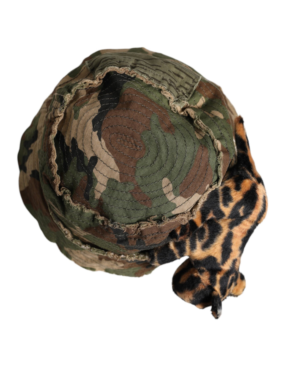 Dolce & Gabbana Multicolor Leopard Embellished Wide-Brim Bucket Hat