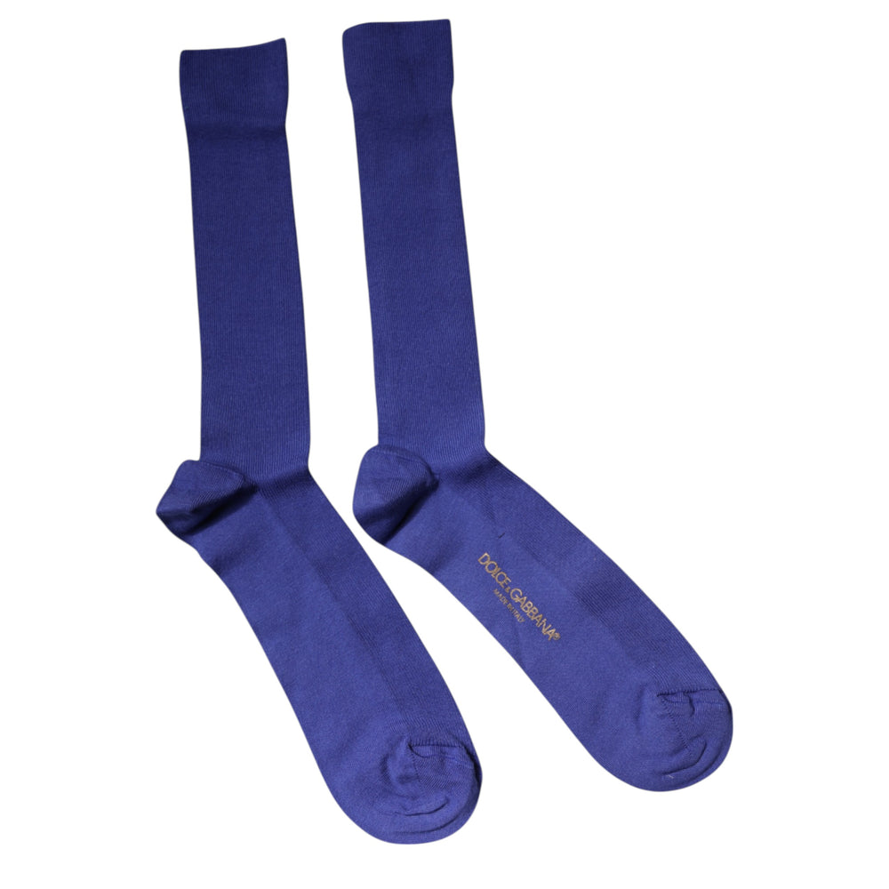 Dolce & Gabbana 100% Cotton Over-The-Calf Socks in Purple