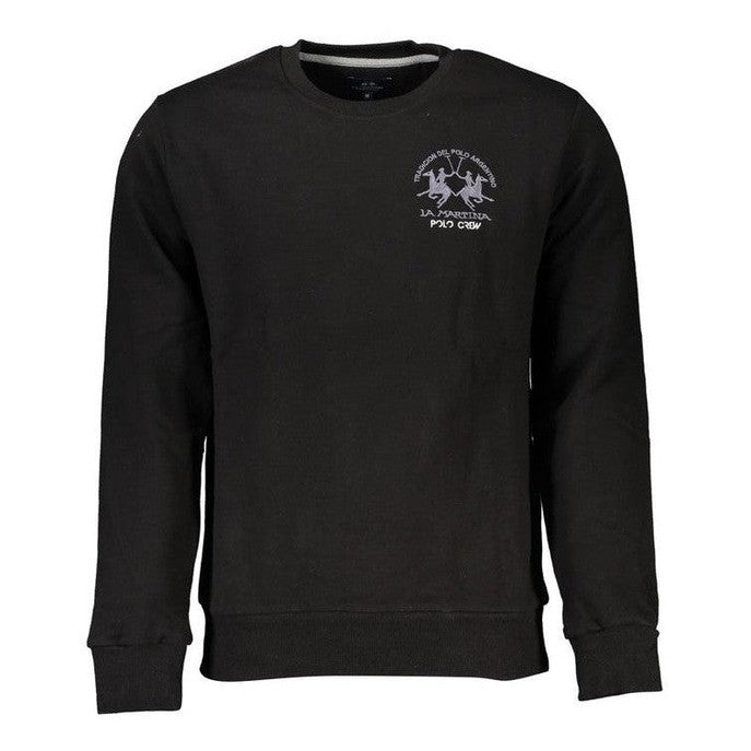 La Martina Black Cotton Men's Sweater - Luxury Designer | Mens Edit