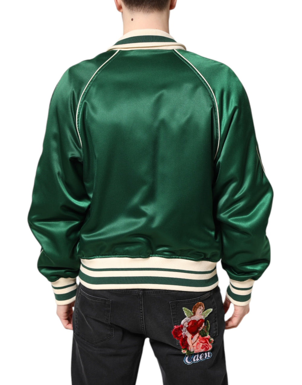 Dolce & Gabbana Floral Bomber Jacket in Green