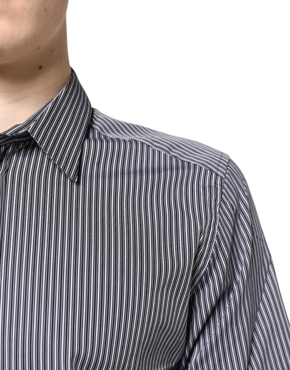 Dolce & Gabbana 100% Cotton Formal Shirt in Black and White Stripe