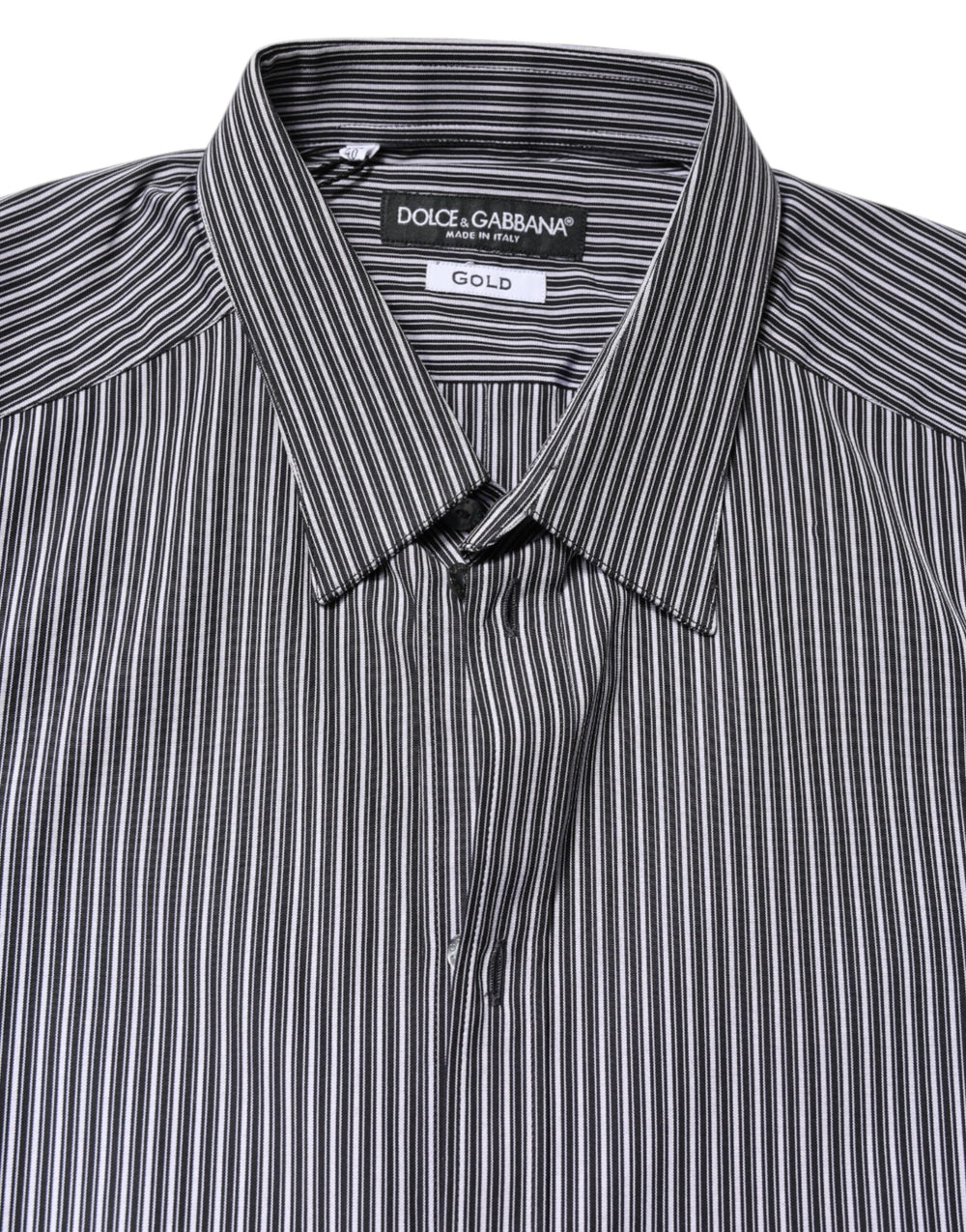 Dolce & Gabbana 100% Cotton Formal Shirt in Black and White Stripe