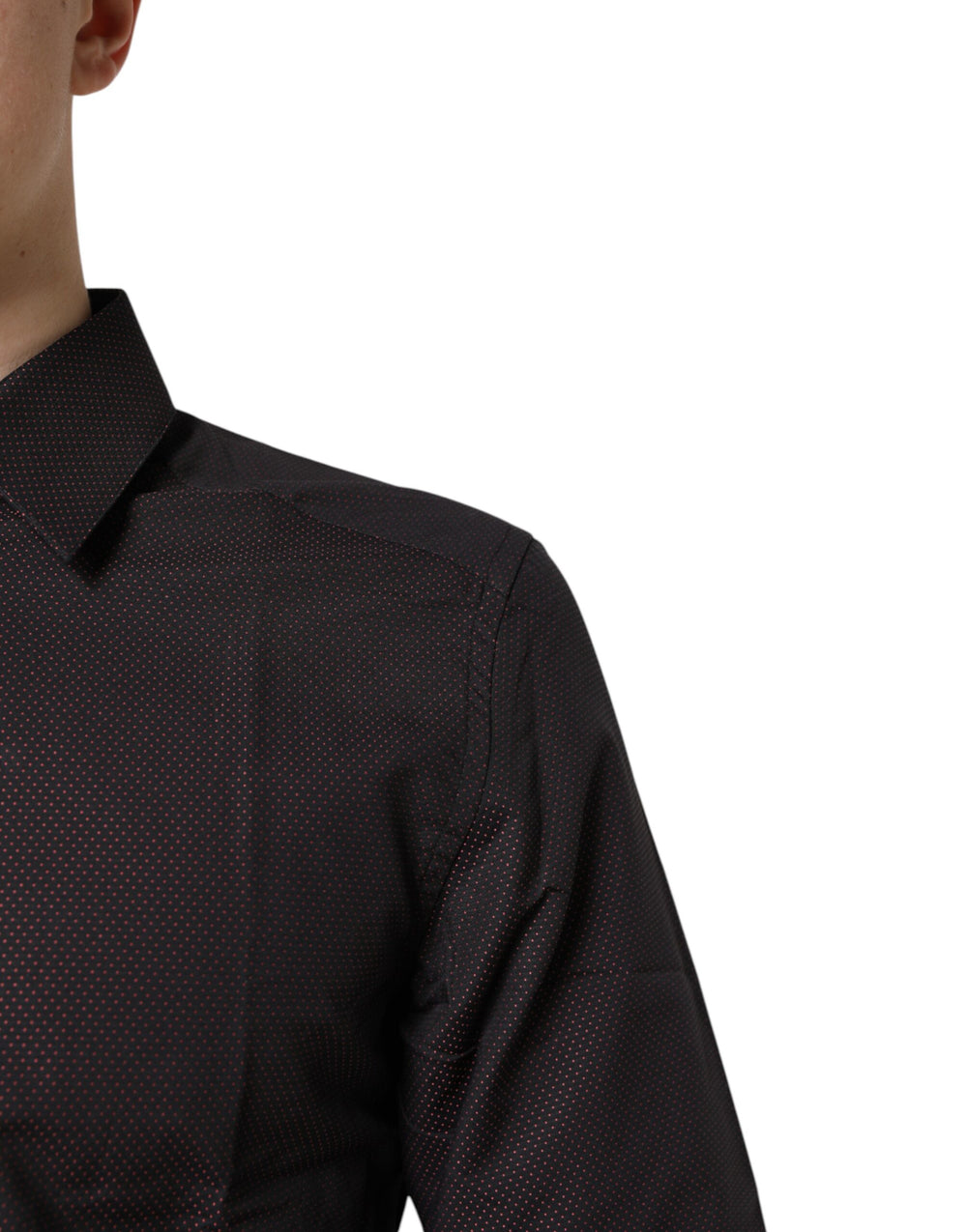 Dolce & Gabbana 100% Cotton Jacquard Dress Shirt in Maroon