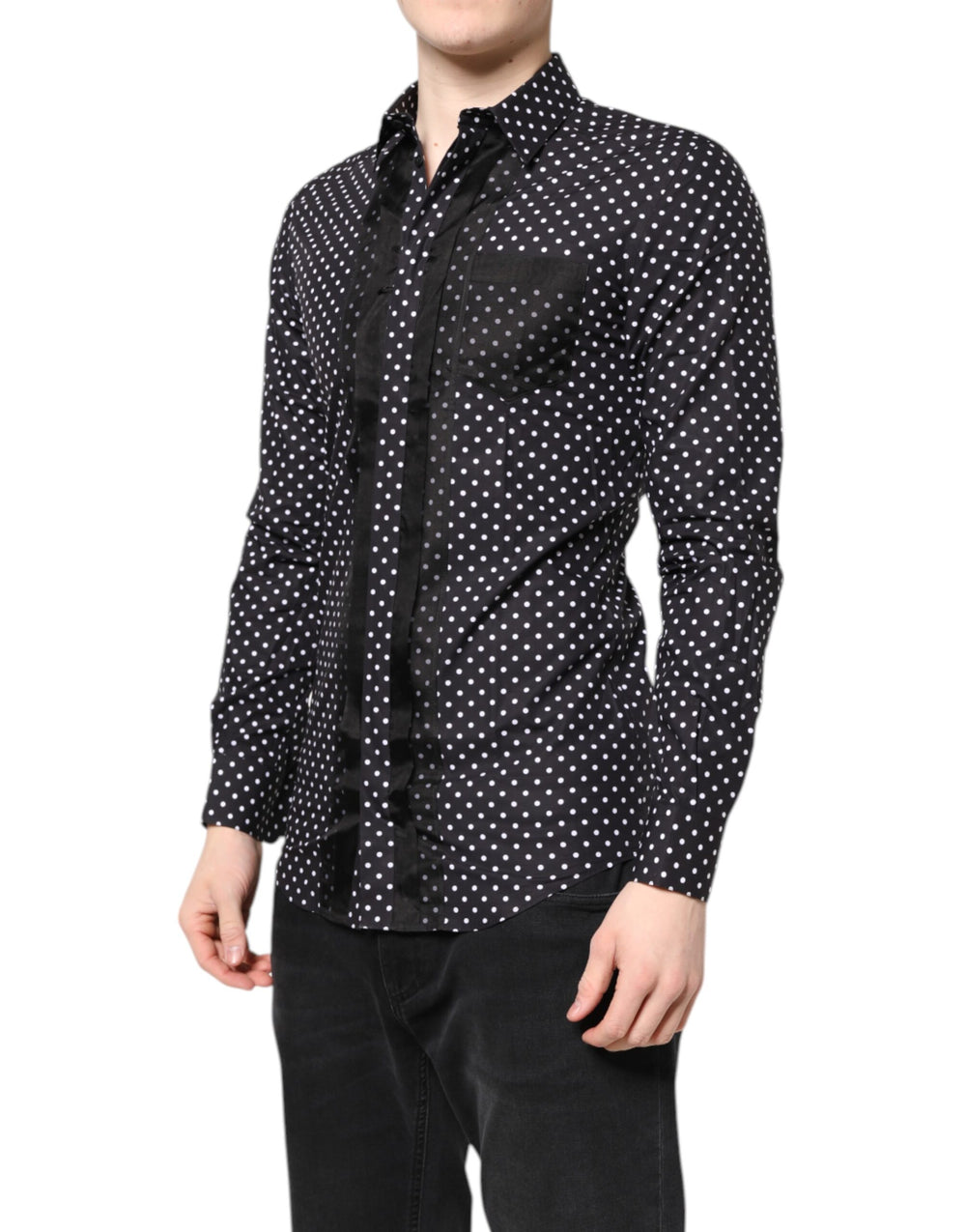 Dolce & Gabbana Polka Dot Formal Shirt in Black