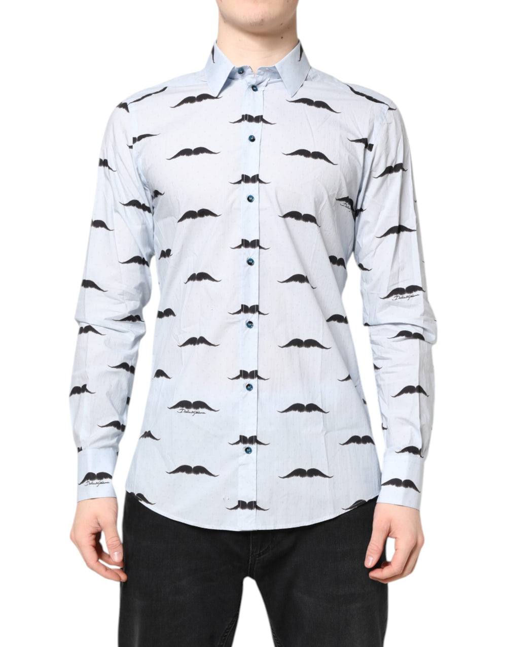 Dolce & Gabbana 100% Cotton MARTINI Dress Shirt in Light Blue