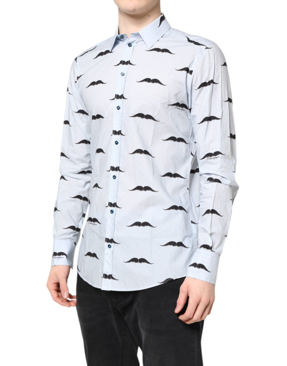 Dolce & Gabbana 100% Cotton MARTINI Dress Shirt in Light Blue