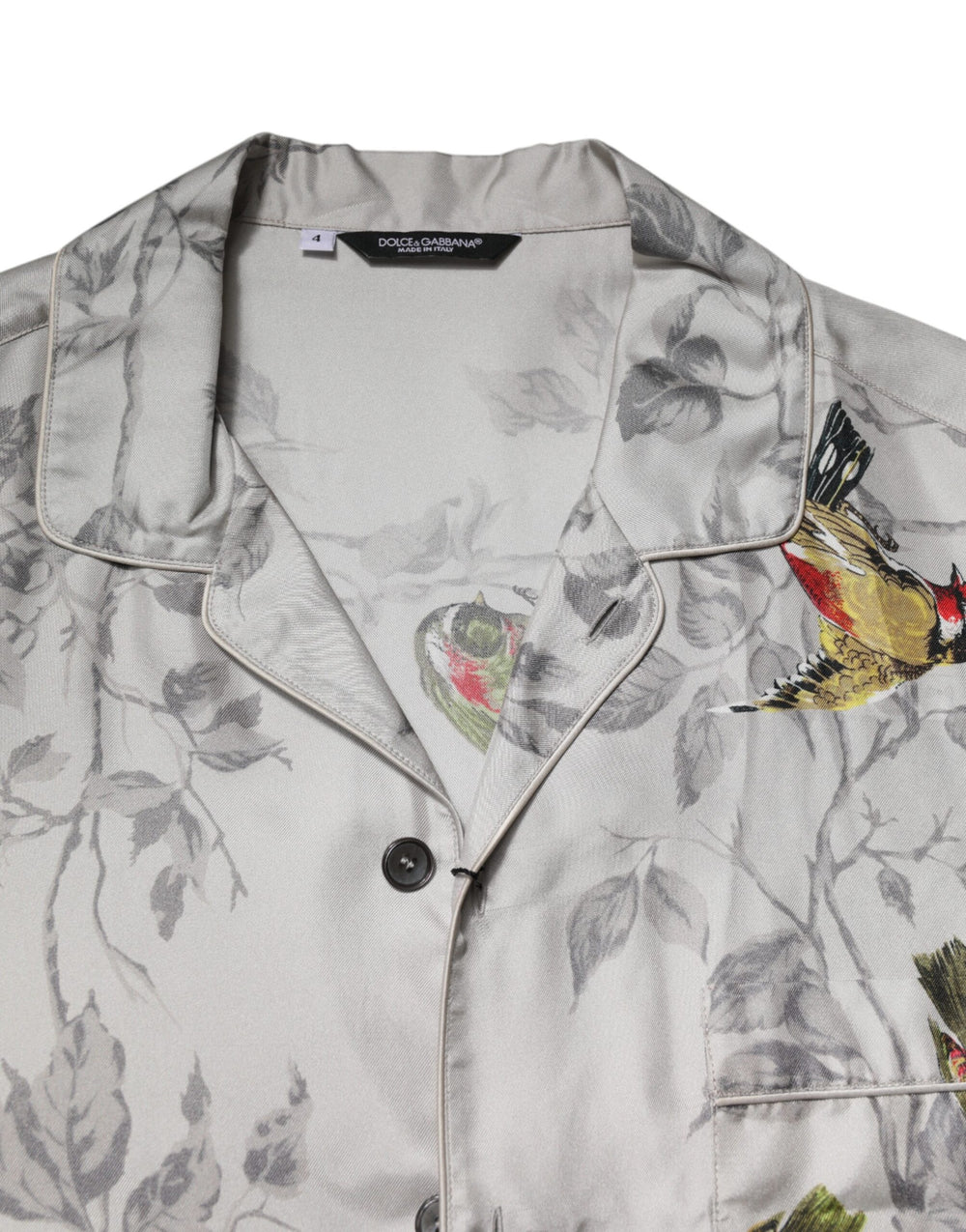 Dolce & Gabbana 100% Silk Printed Button-Down Shirt in Multicolor