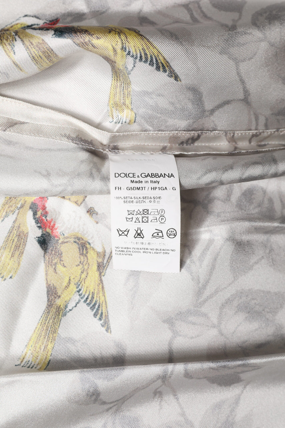 Dolce & Gabbana 100% Silk Printed Button-Down Shirt in Multicolor