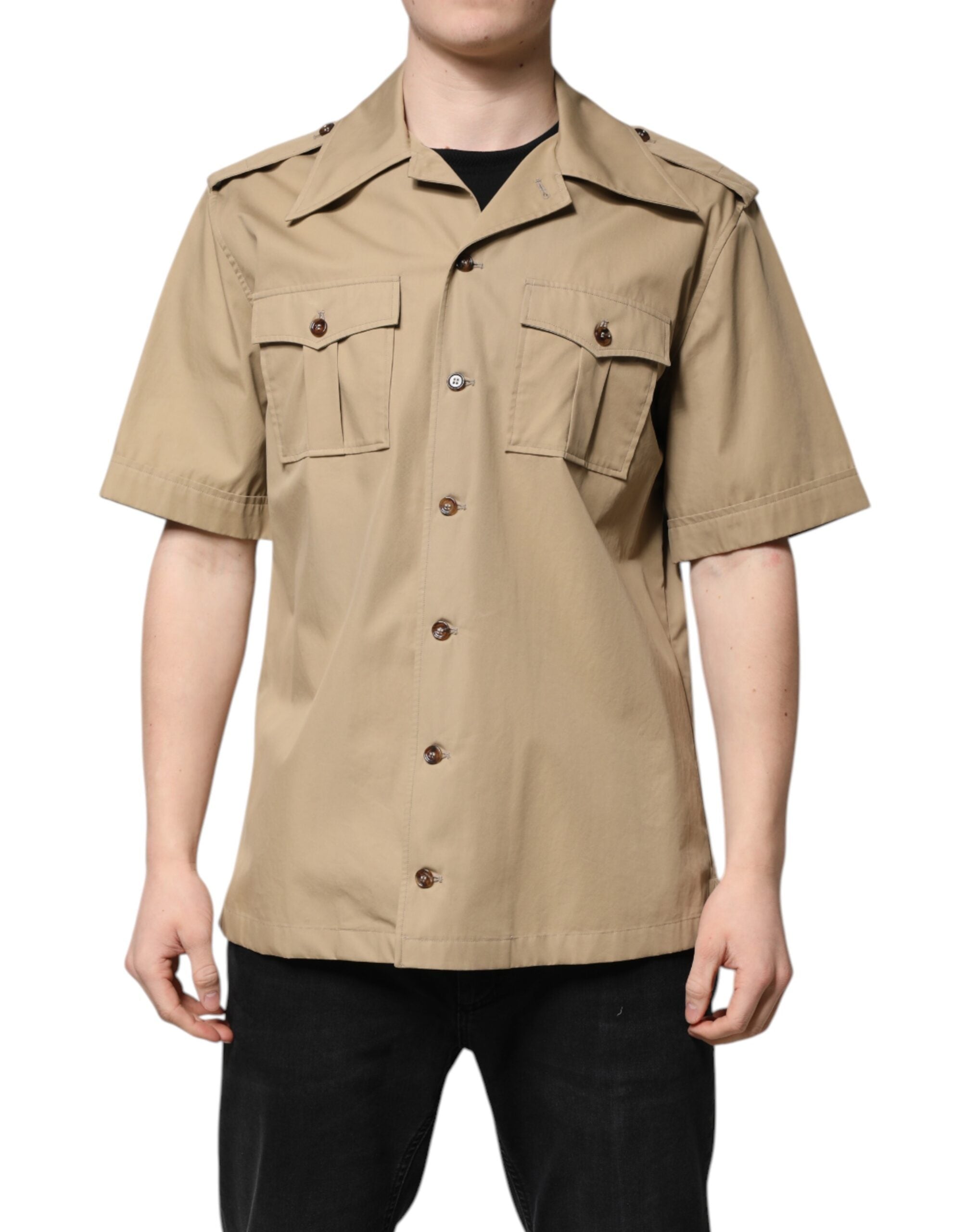 Brown Graphic Print Short Sleeves Shirt mens luxury fashion - Mens Edit