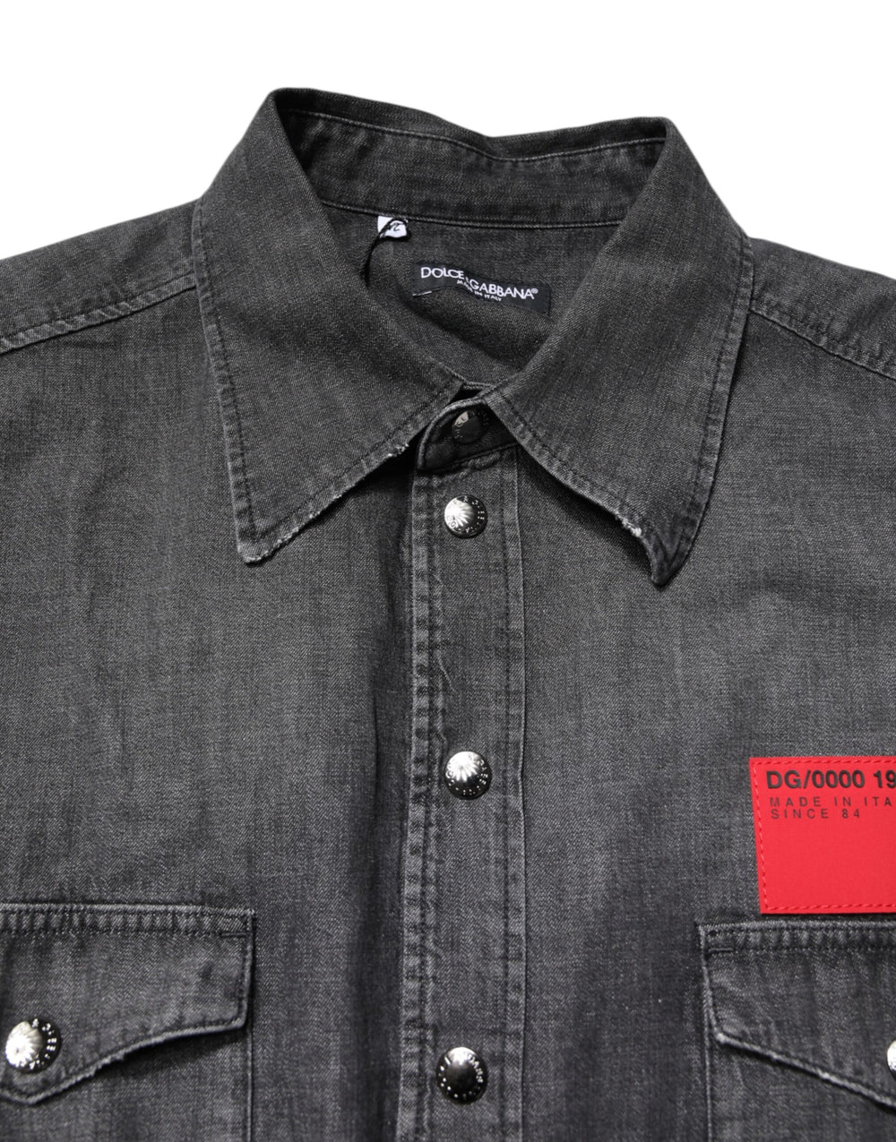 Dolce & Gabbana Cotton Denim Shirt in Grey