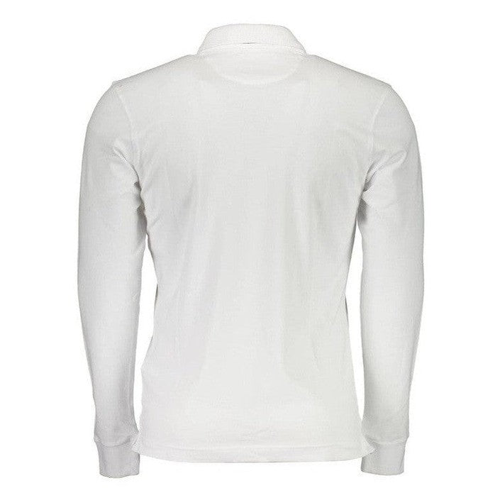 La Martina Long-Sleeve Slim Fit Polo Shirt in Blue and White