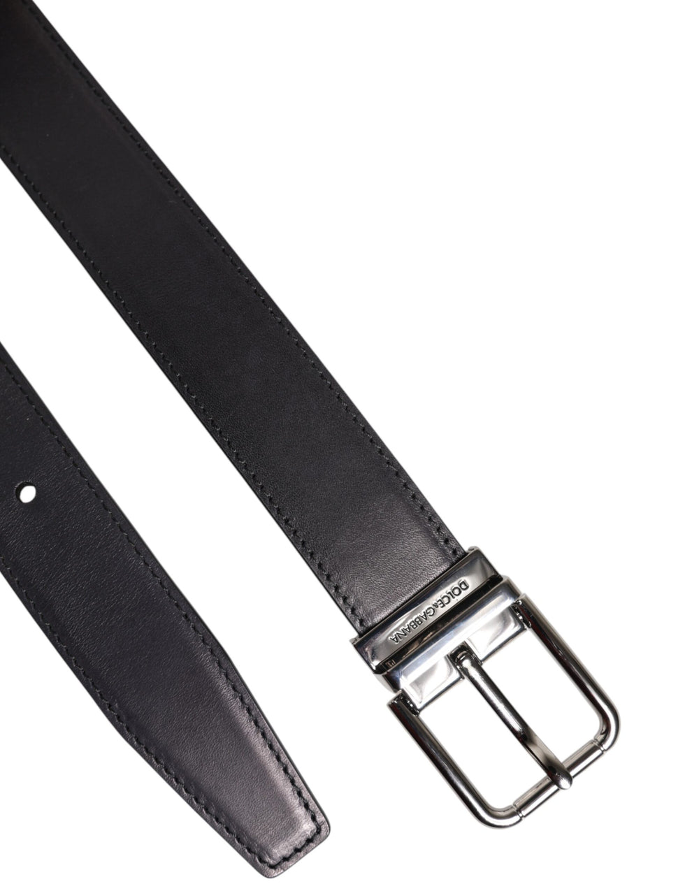 Dolce & Gabbana Calf Leather Belt in Black