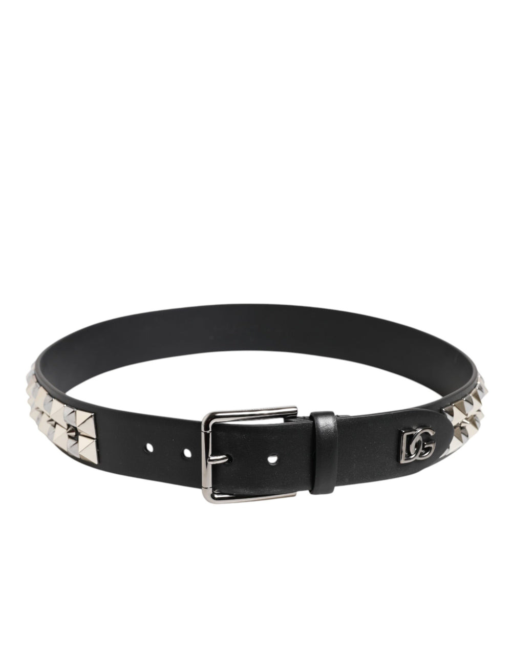 Dolce & Gabbana Calf Leather Studded Belt in Black