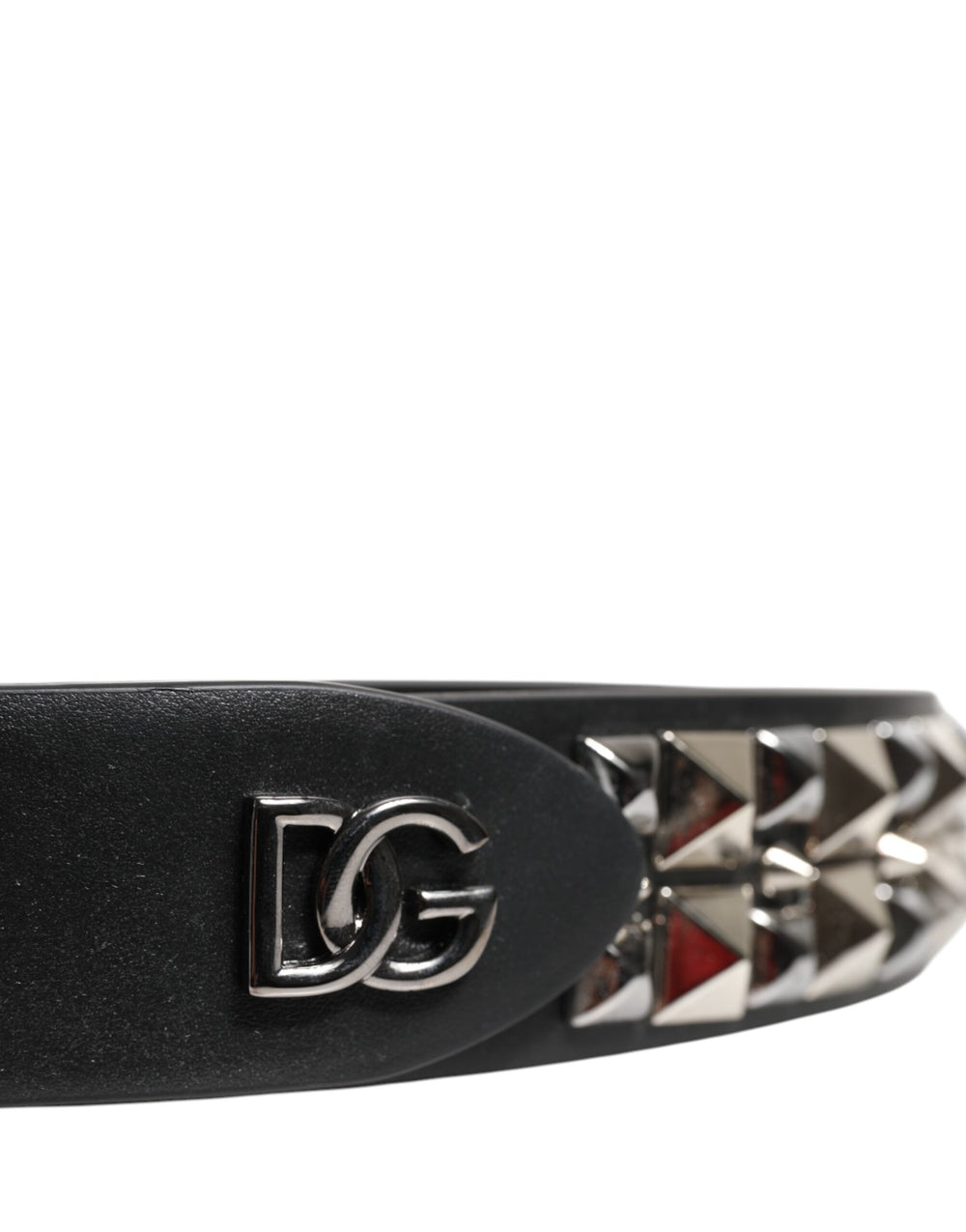 Dolce & Gabbana Calf Leather Studded Belt in Black