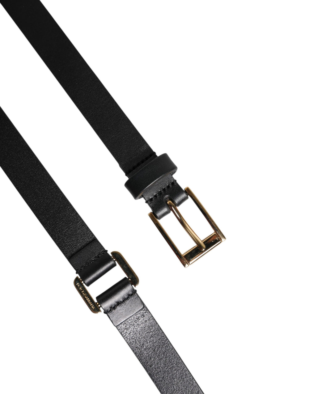 Dolce & Gabbana Calf Leather Double Strap Belt in Black