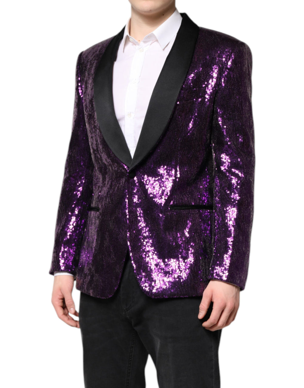 Dolce & Gabbana SICILIA Sequin Blazer in Purple