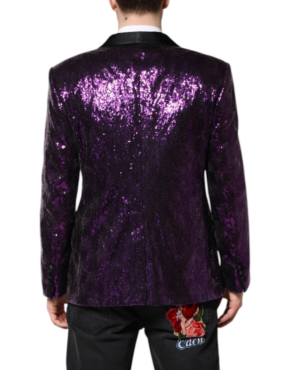 Dolce & Gabbana SICILIA Sequin Blazer in Purple