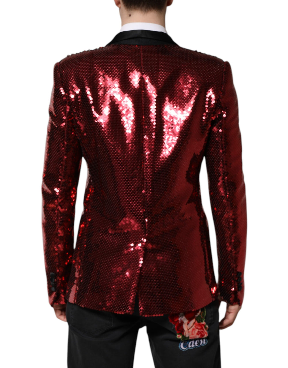 Dolce & Gabbana SICILIA Sequin Blazer in Red