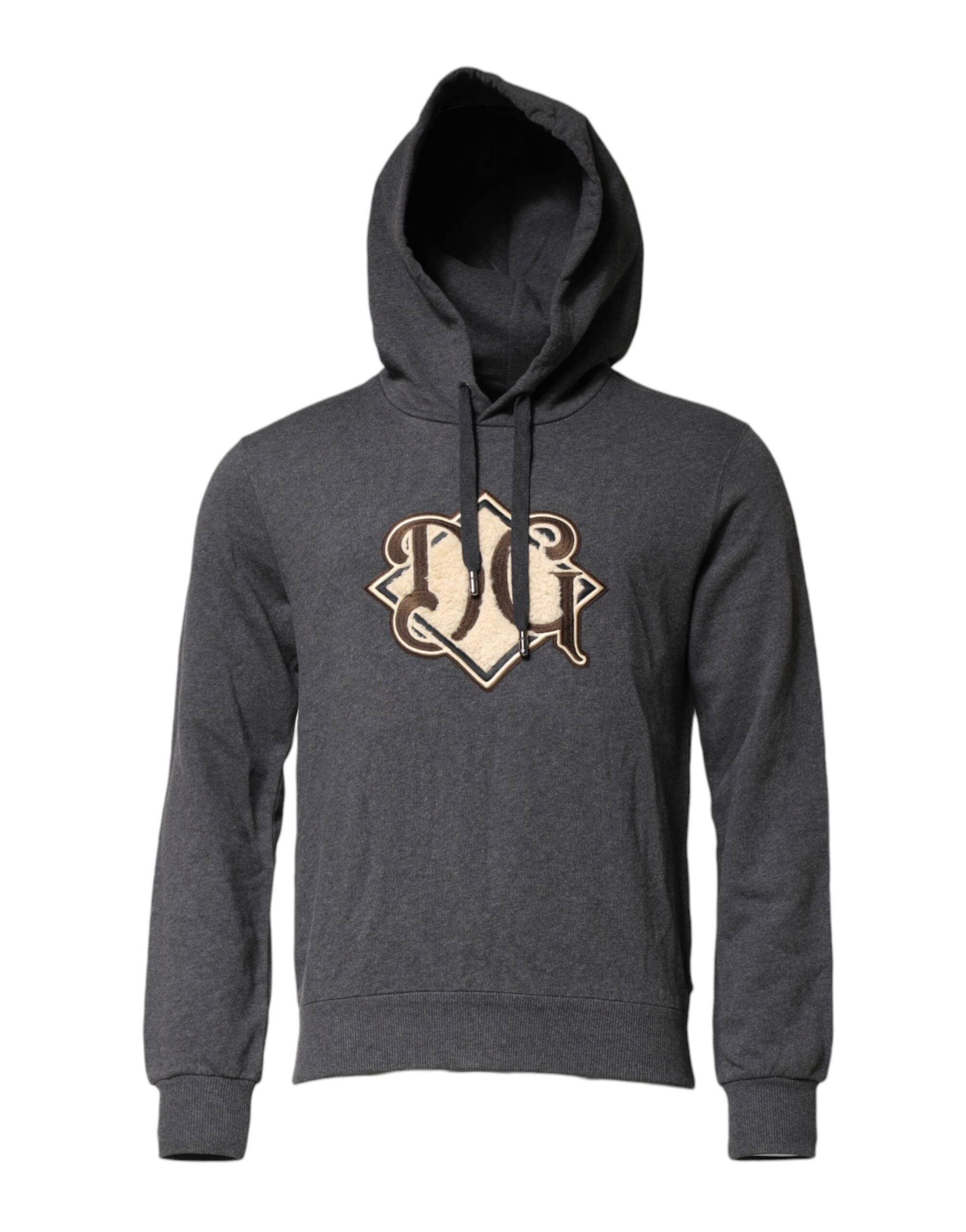 Gray Logo Patch Hooded Sweatshirt Sweater mens luxury fashion - Mens Edit