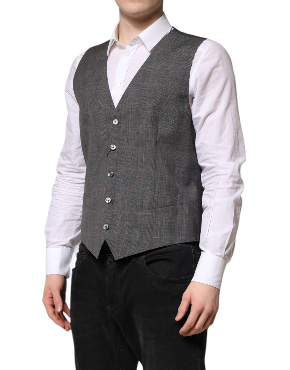 Dolce & Gabbana Virgin Wool Waistcoat in Grey