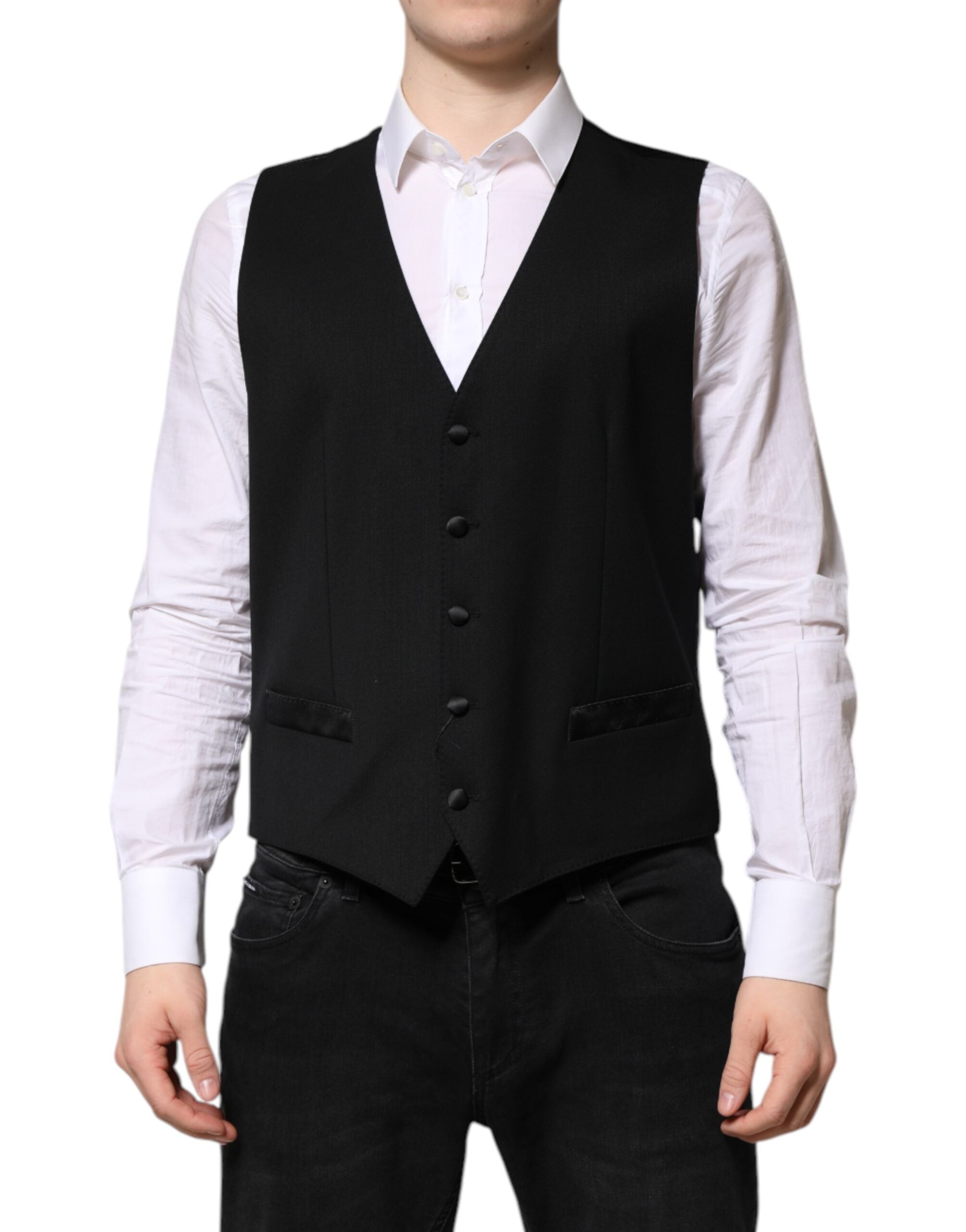 Black Wool Dress Formal Men Waistcoat Vest mens luxury fashion - Mens Edit
