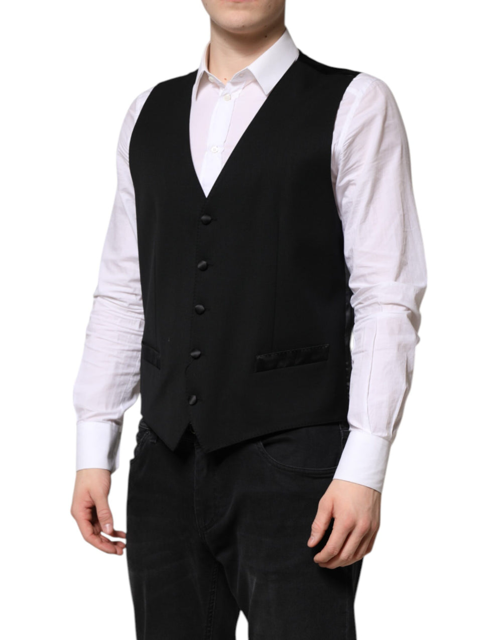 Dolce & Gabbana Virgin Wool Waistcoat in Black