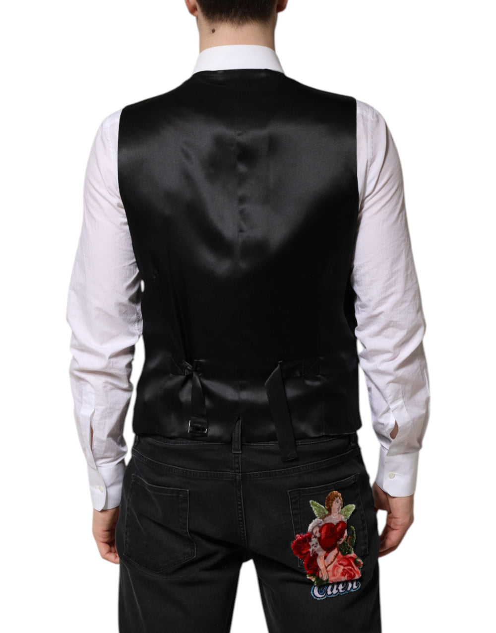 Dolce & Gabbana Virgin Wool Waistcoat in Black