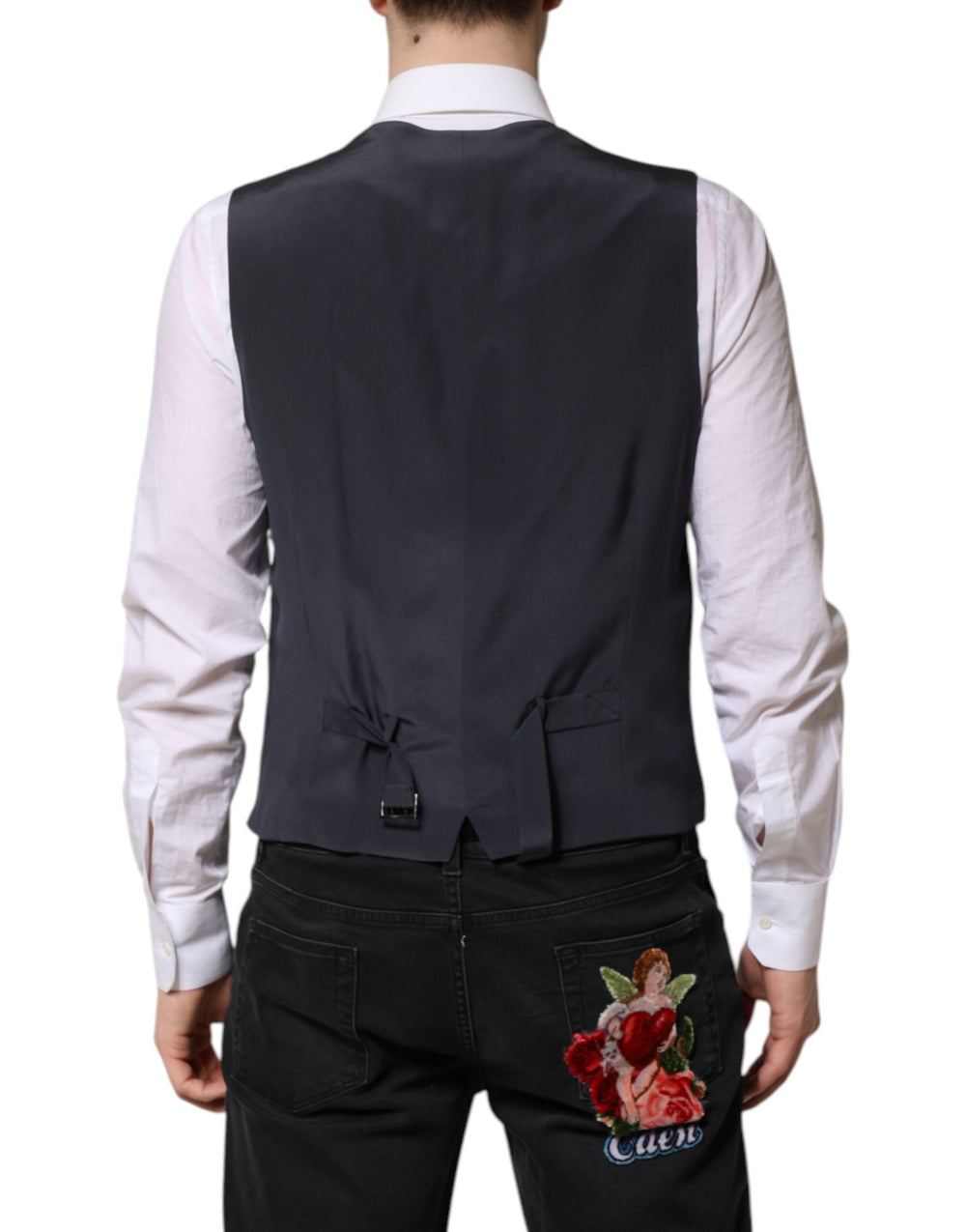 Dolce & Gabbana Virgin Wool Waistcoat in Grey