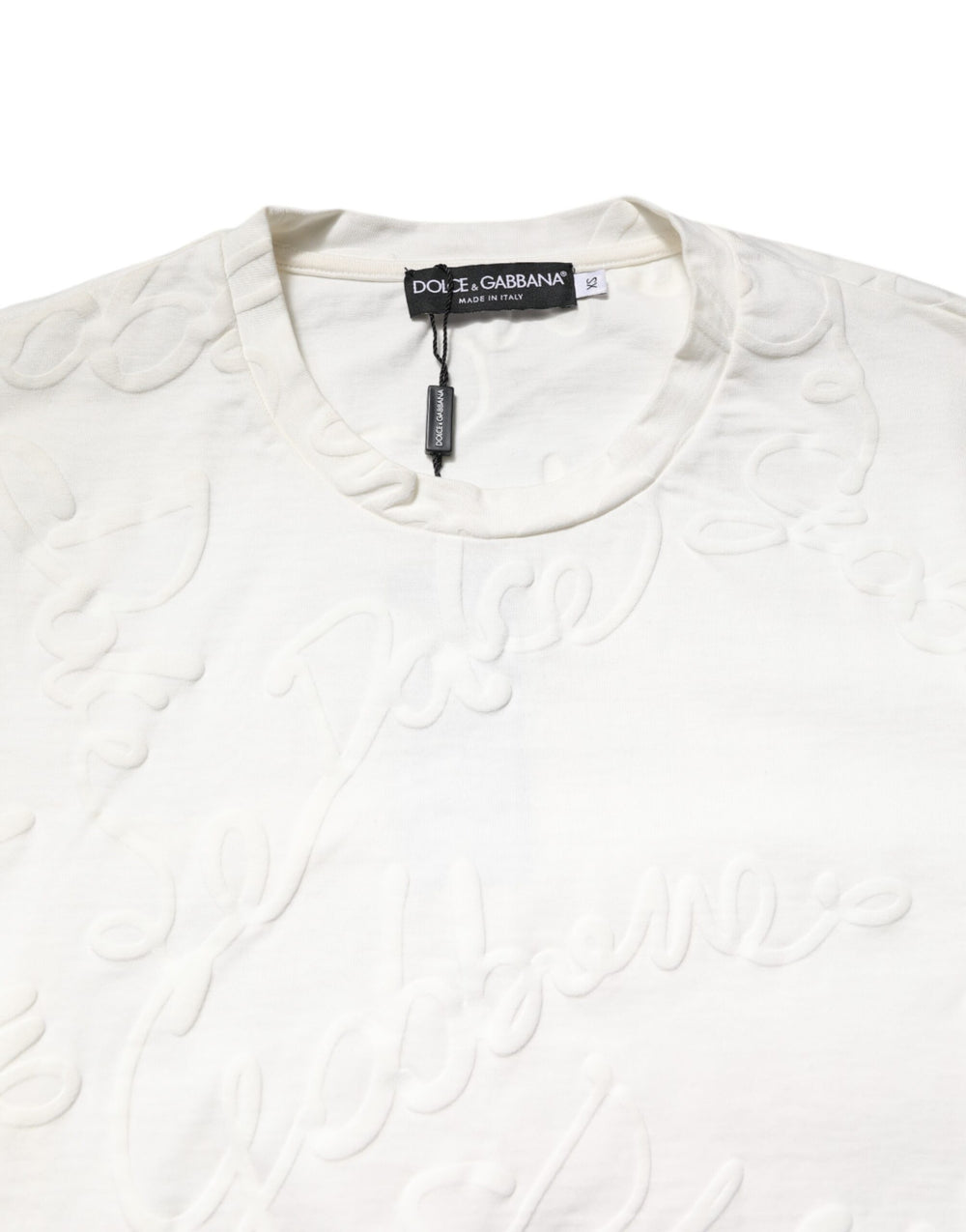 Dolce & Gabbana 100% Cotton Crew Neck T-shirt in White