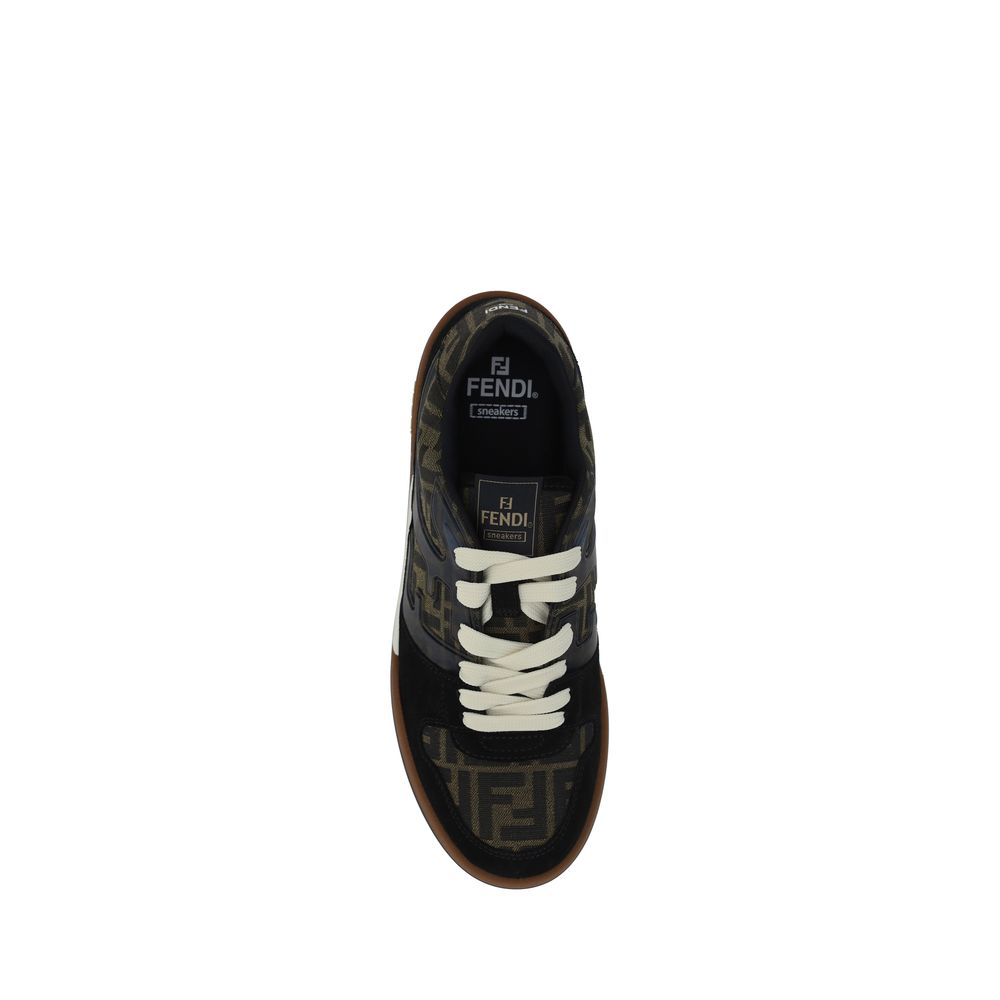 Fendi Multicolour Calf Leather Low-Top Sneakers