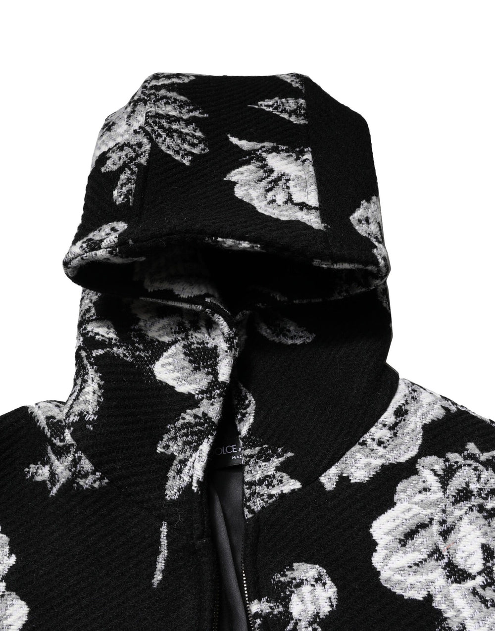Dolce & Gabbana Floral Printed Hooded Jacket in Black
