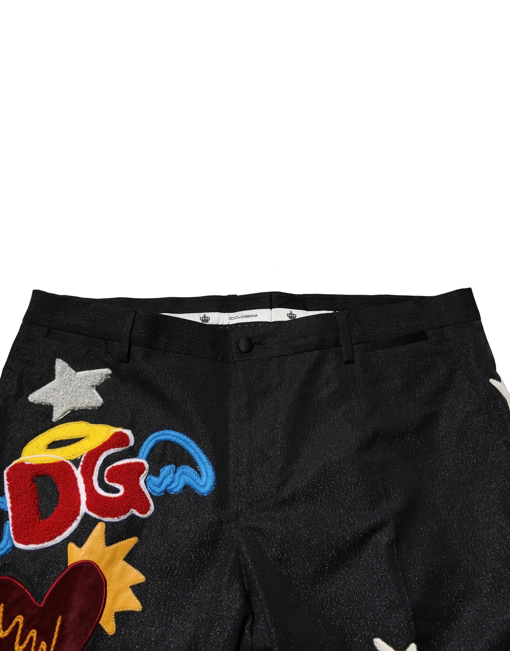 Dolce & Gabbana Graphic Embroidery Tapered Trousers in Black
