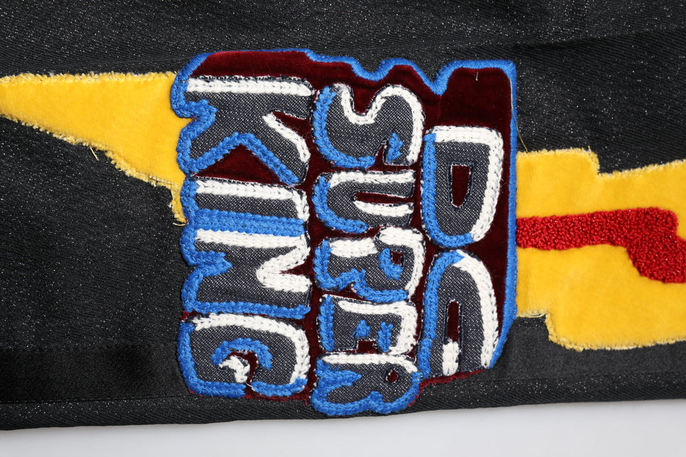 Dolce & Gabbana Graphic Embroidery Tapered Trousers in Black