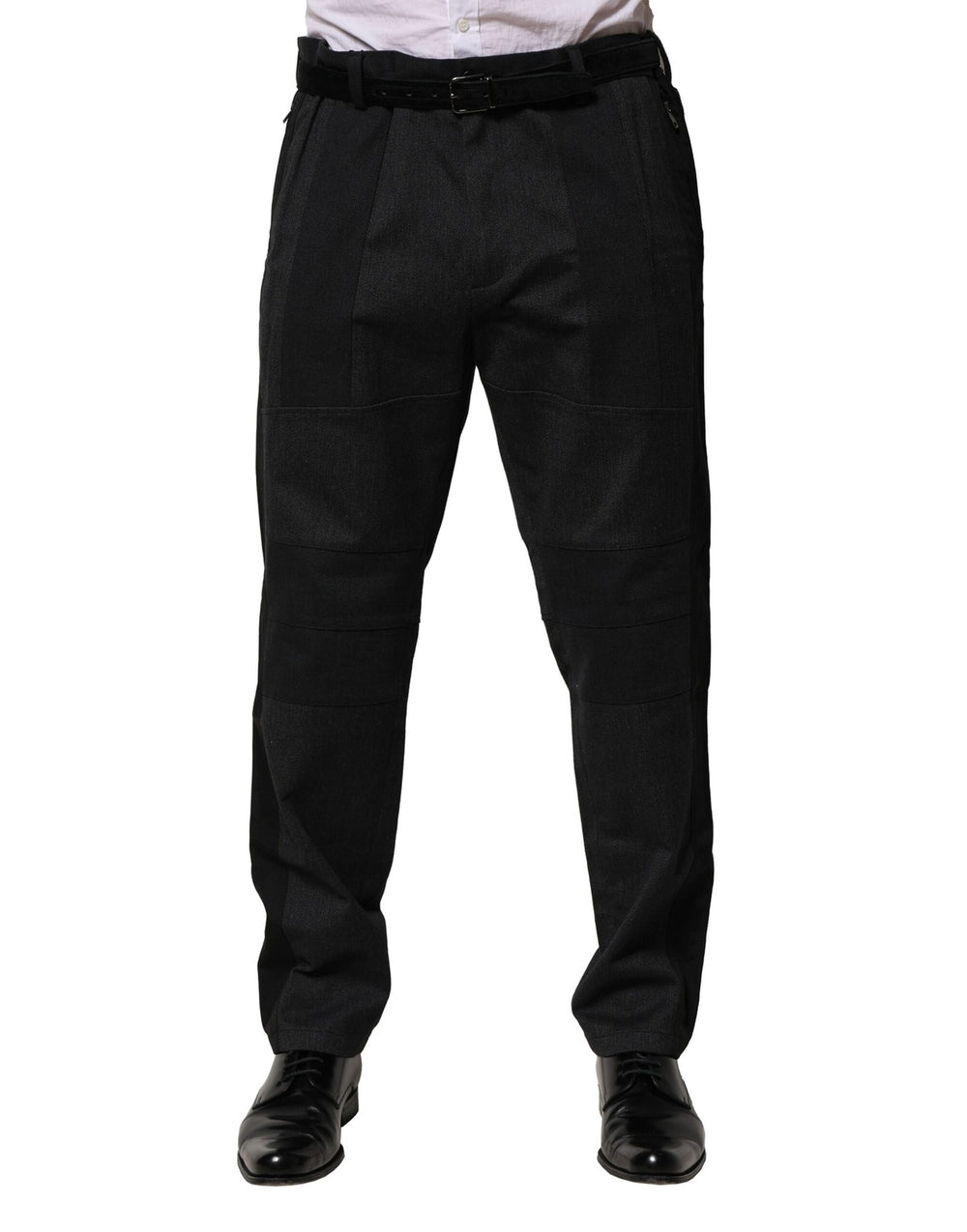 Black Cotton Dress Slim Formal Pants mens luxury fashion - Mens Edit