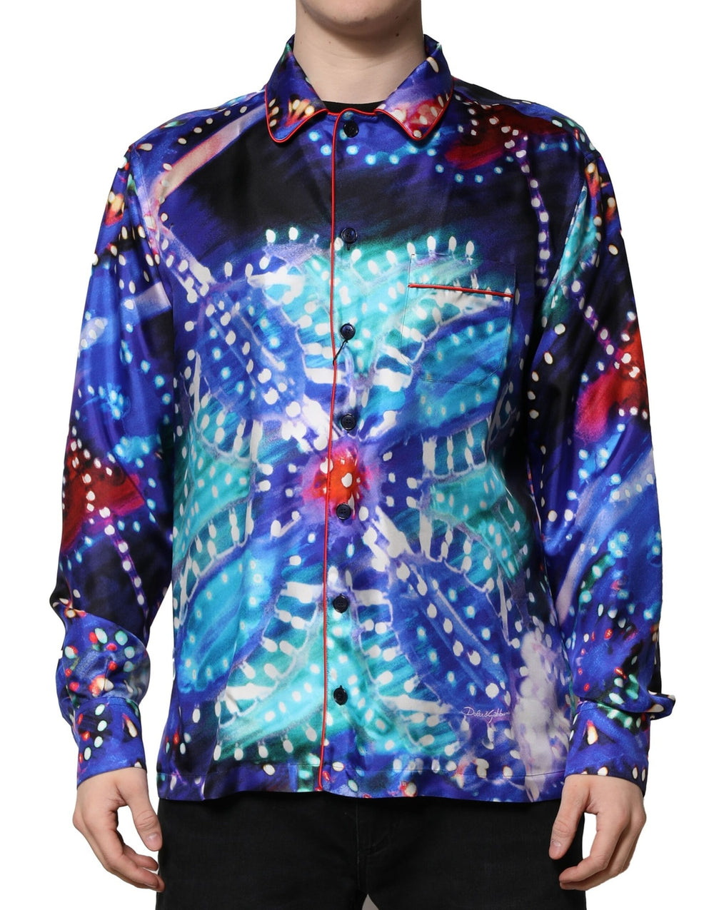 Dolce & Gabbana 100% Silk Casual Shirt in Multicolor