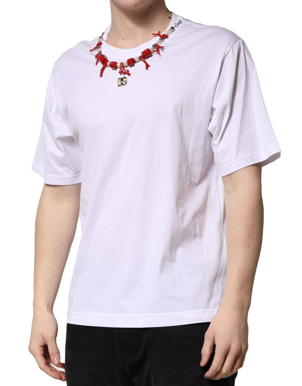 Dolce & Gabbana 100% Cotton Crew Neck T-shirt in White