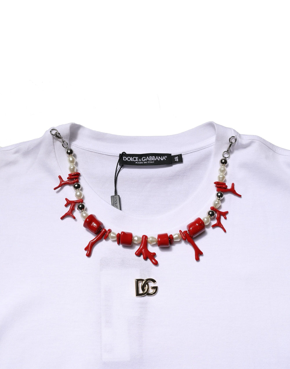 Dolce & Gabbana 100% Cotton Crew Neck T-shirt in White
