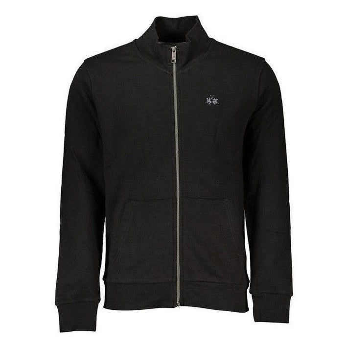 La Martina Black Cotton Men's Sweatshirt - Designer Fashion | Mens Edit