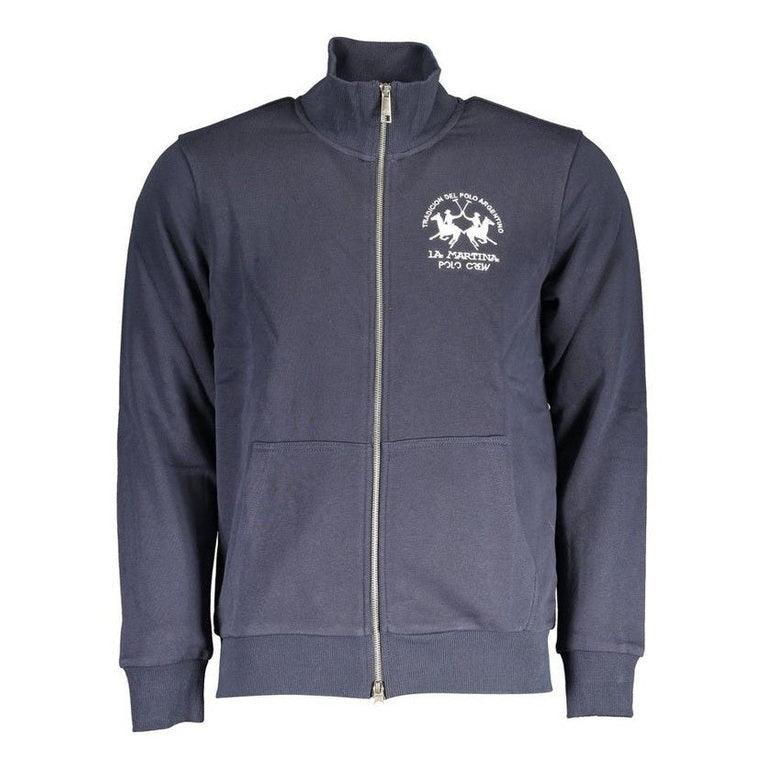 La Martina Blue Cotton Men's Sweatshirt - Luxury Designer | Mens Edit