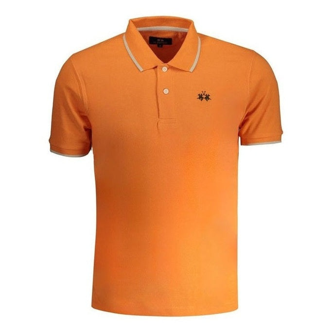 La Martina Orange Cotton Men's Polo Shirt - Classic Designer | Mens Edit