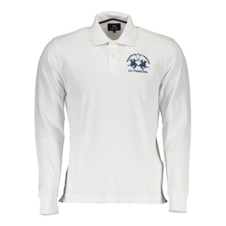 La Martina Men's Long Sleeve Polo Shirt with Contrast - Designer | Mens Edit