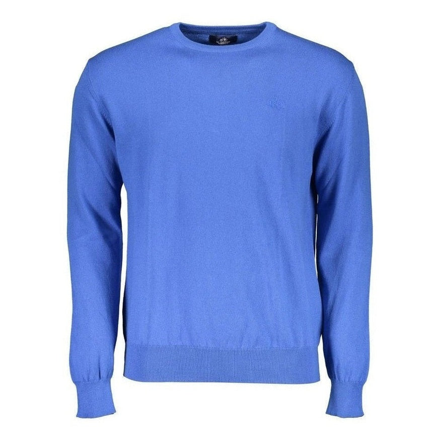 La Martina Blue Cotton Men's Knitwear Shirt - Luxury Fashion | Mens Edit