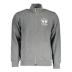 La Martina Grey Cotton Men's Premium Zip Sweatshirt - Designer | Mens Edit