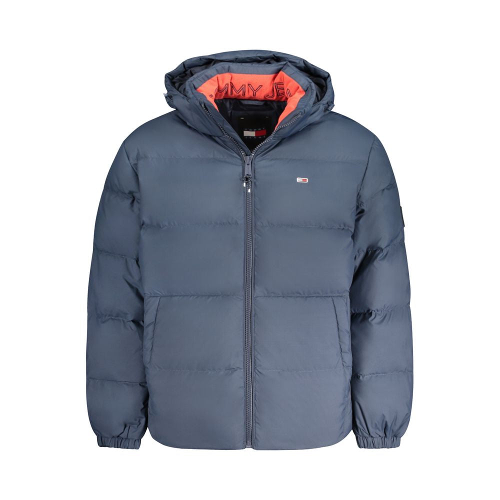 Blue Polyester Men's Jacket mens luxury fashion - Mens Edit
