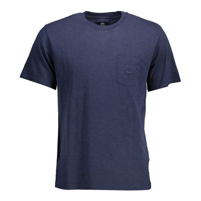 La Martina Blue Cotton Men's Luxury Designer T-Shirt | Mens Edit