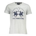 La Martina Grey Cotton Men's T-Shirt - Luxury Designer | Mens Edit
