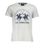 La Martina Grey Cotton Men's T-Shirt - Luxury Designer | Mens Edit