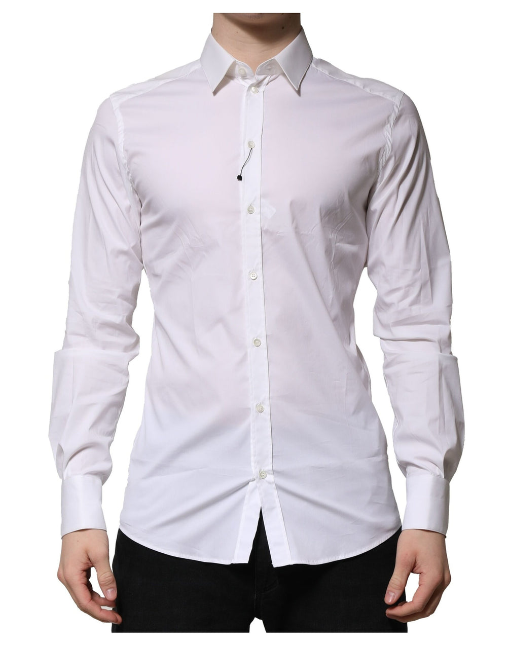Dolce & Gabbana Cotton GOLD Long Sleeve Formal Shirt in White