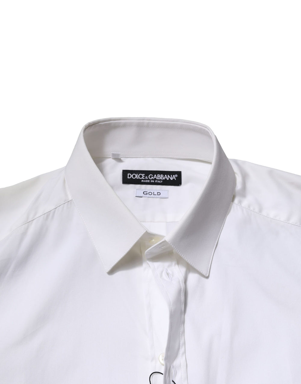 Dolce & Gabbana Cotton GOLD Long Sleeve Formal Shirt in White