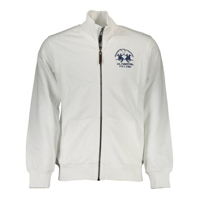 La Martina White Cotton Men's Sweatshirt - Luxury Designer | Mens Edit